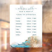 Blaue und goldene, moderne Aquarellfarben - Geschä Fensteraufkleber (Blatt 2)