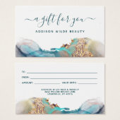 Blaue und goldene, moderne flüssige Wasserfarbenka (Vorne & Hinten)