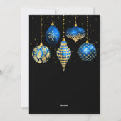 Blaue und goldene Ornamente Frohe Weihnachten (Rückseite)