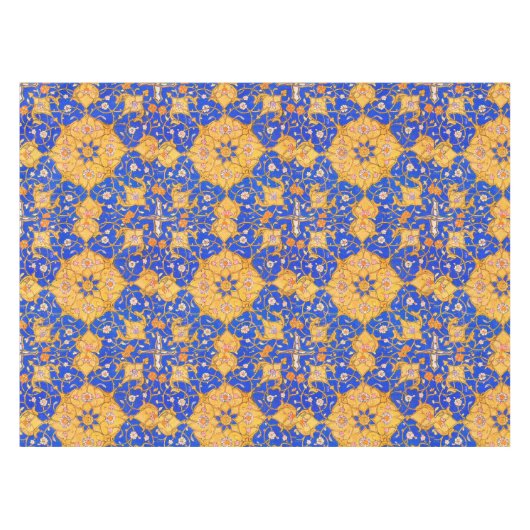 Blaue und goldene Perserschmuck Tischdecke (Vorderseite (Horizontal))
