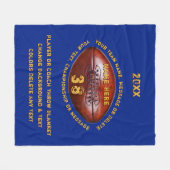 Blaue und goldene Personalisierte Fußballschuhe Fleecedecke (Vorderseite (Horizontal))