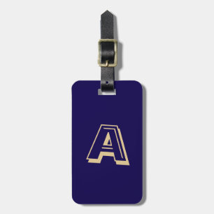 Blaue und goldene personalisierte Monogramm Gepäckanhänger