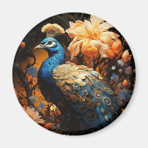 Blaue und goldene Pfauenakademie Magnet
