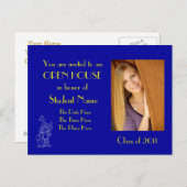 Blaue und goldene Postkarte (Vorne/Hinten)