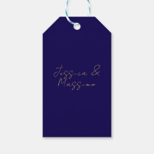 Blaue und goldene professionelle, trendy minimalis geschenkanhänger