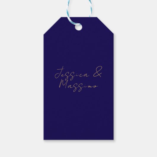 Blaue und goldene professionelle, trendy minimalis geschenkanhänger (Vorderseite)