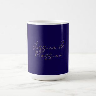 Blaue und goldene professionelle, trendy minimalis kaffeetasse