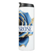 blaue und goldene Rose Thermosbecher (Nach rechts gedreht)