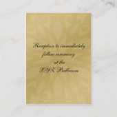 Blaue und goldene Schneeflocken Winterhochzeit Begleitkarte (Rückseite)