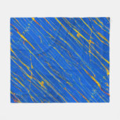 Blaue und goldene Streifen Fleecedecke (Vorderseite (Horizontal))