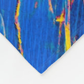 Blaue und goldene Streifen Fleecedecke (Ecke)
