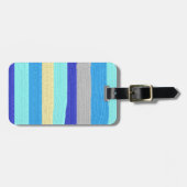 Blaue und goldene Streifen Gepäckanhänger (Vorderseite horizontal)