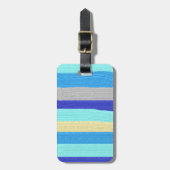 Blaue und goldene Streifen Gepäckanhänger (Vorderseite vertikal)