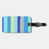 Blaue und goldene Streifen Gepäckanhänger (Rückseite horizontal)