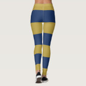 Blaue und goldene Streifen Leggings (Rückseite)