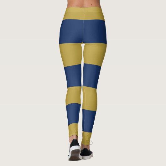 Blaue und goldene Streifen Leggings (Rückseite)
