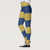 Blaue und goldene Streifen Leggings (Links)