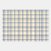 Blaue und goldene Streifen und -platten Geschenkpapier Set (Vorderseite 2)