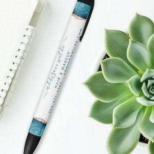 Blaue und goldene Wasserfarbe Geschäft schwarze Ti Kugelschreiber