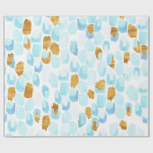 Blaue und goldene Wasserfarbe und gestrichene Punk Geschenkpapier (Flach)