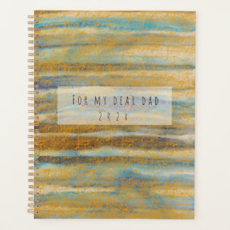 Blaue und goldene Wasserfarben Planer