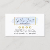 Blaue und goldene Wasserpfeife Visitenkarte (Vorderseite)