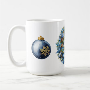 Blaue und goldene Weihnachtsgirlande Kaffeetasse