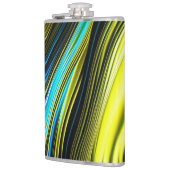 Blaue und goldfarbene Abstrakte Seide- und Satin-R Flachmann (Links)