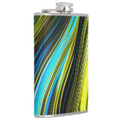 Blaue und goldfarbene Abstrakte Seide- und Satin-R Flachmann (Rechts)