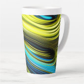 Blaue und goldfarbene Abstrakte Seide- und Satin-R Milchtasse (Rechte Ecke)