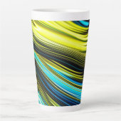 Blaue und goldfarbene Abstrakte Seide- und Satin-R Milchtasse (Vorderseite)