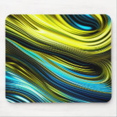 Blaue und goldfarbene Abstrakte Seide- und Satin-R Mousepad (Vorne)