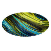 Blaue und goldfarbene Abstrakte Seide- und Satin-R Schneidebrett (Ecke)