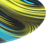 Blaue und goldfarbene Abstrakte Seide- und Satin-R Schneidebrett (Ecke)