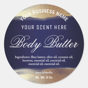 Blaue und Goldmarken für die Marine Runder Aufkleber