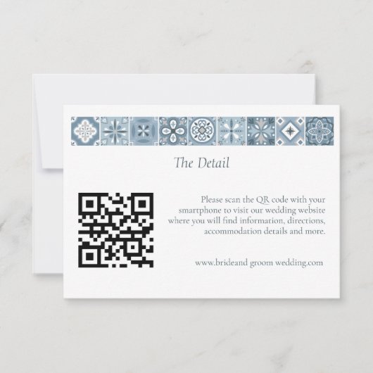 BLAUE UND GRAU SPANISCHE TILES ENCLOUSURE CARD (Vorderseite)