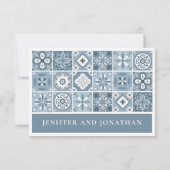 BLAUE UND GRAU SPANISCHE TILES ENCLOUSURE CARD (Rückseite)