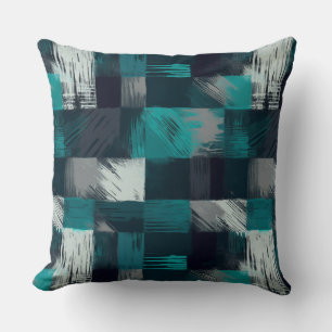 Blaue und Graue Abstrakte Eleganz Kissen