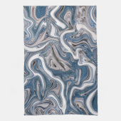 Blaue und graue Abstrakte Marmor Geschirrtuch (Vertikal)