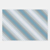Blaue und graue Farbstreifen auf Aquarellpapier Geschenkpapier Set (Vorderseite)