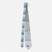 Blaue und graue Farbstreifen auf Aquarellpapier Krawatte (Rückseite)