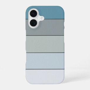 Blaue und graue Farbstreifen auf Wasserfarbenpapie iPhone 16 Hülle