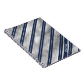 Blaue und graue glänzende Streifen Notizblock (Rechte Seite)