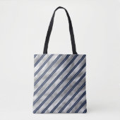 Blaue und graue glänzende Streifen Tasche (Vorderseite)