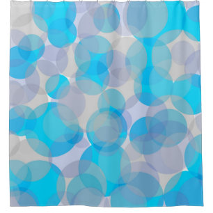 Blaue und graue Kreise Muster Duschvorhang