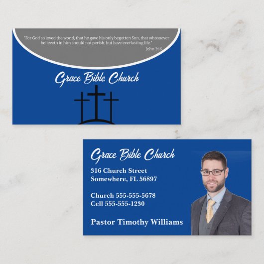 Blaue und graue Kreuzpastete oder Kirche des Hl. Visitenkarte (Vorne/Hinten)