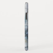 Blaue und graue marmorierte Textur Case-Mate iPhone Hülle (Hinten/Rechts)