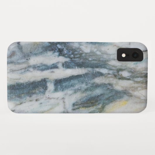 Blaue und graue marmorierte Textur Case-Mate iPhone Hülle (Rückseite (Horizontal))