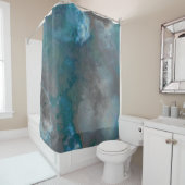 Blaue und graue Marmortextur Duschvorhang (Beispiel)