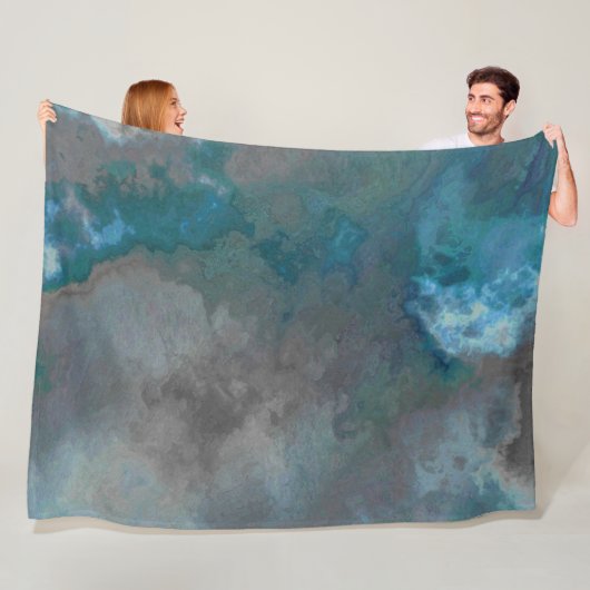 Blaue und graue Marmortextur Fleecedecke (Beispiel)